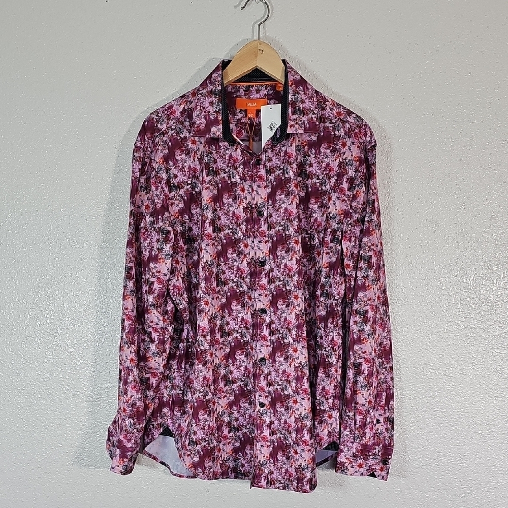 TALLIA Men's Casual Floral Shirt.